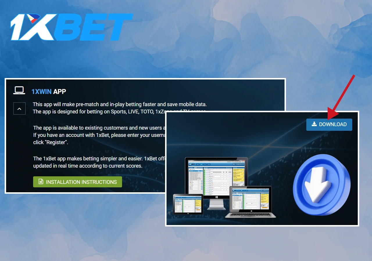 1xbet app for pc